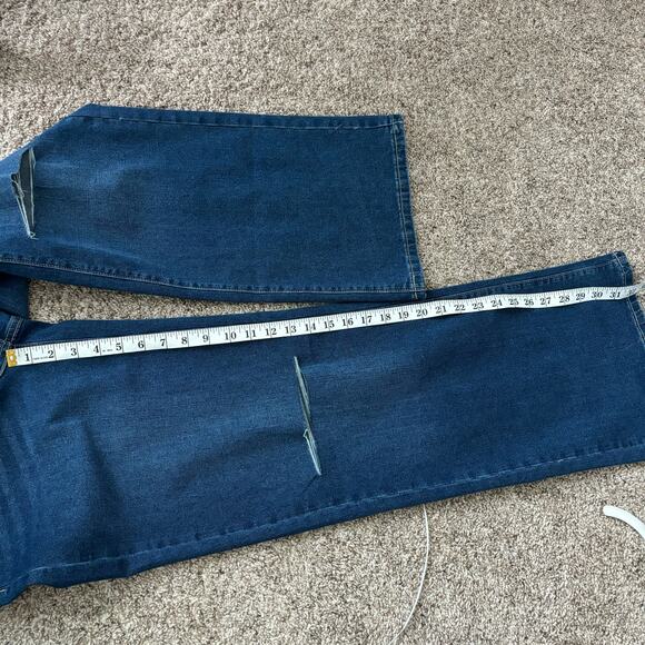 NWT New York & Company Wide Leg Dark Wash Jean Sz 6 Office High Waisted - Picture 10 of 13